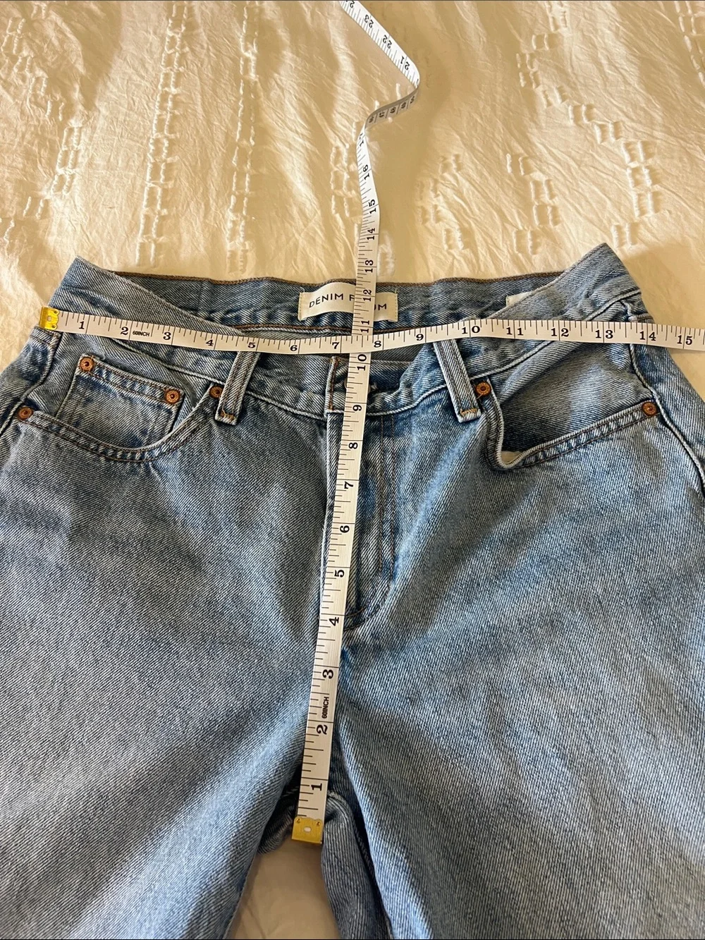 Denim Forum Aritzia Jeans Farrah Lo Rise Wide Blue Ankle 26